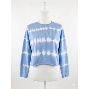 Wild Fable Blue Tie Dye Cropped Sweatshirt - Size M - Raw Hem Boho